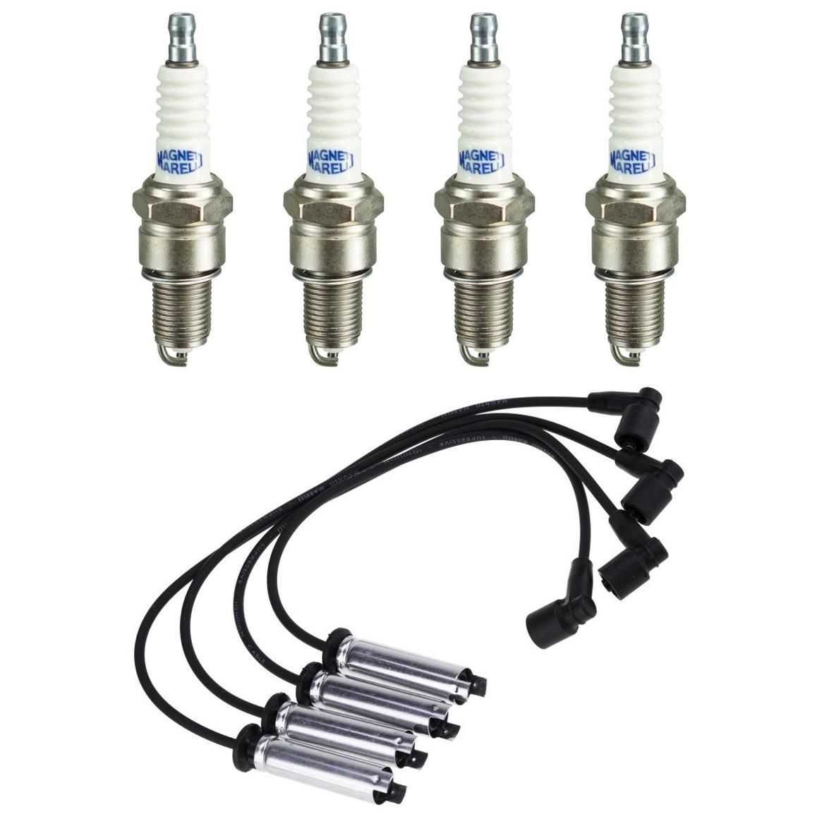 Kit 4 Vela Ignição V-Form e Cabo - Magneti Marelli - CVMG77P2 / F5RFMM