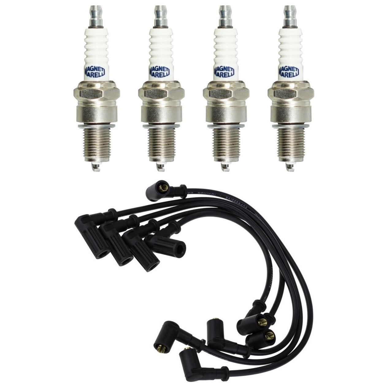 Kit 4 Vela Ignição V-Form e Cabo - Magneti Marelli - CVMT4502 / F5RFMM