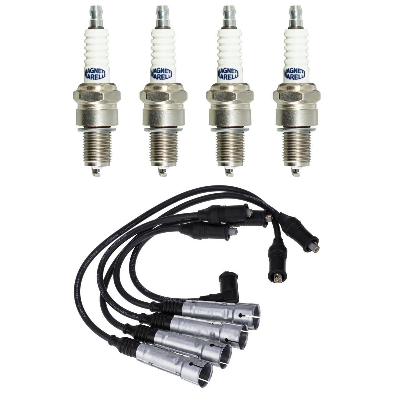 Kit 4 Vela Ignição V-Form e Cabo - Magneti Marelli - CVMV0102 / F5RFMM