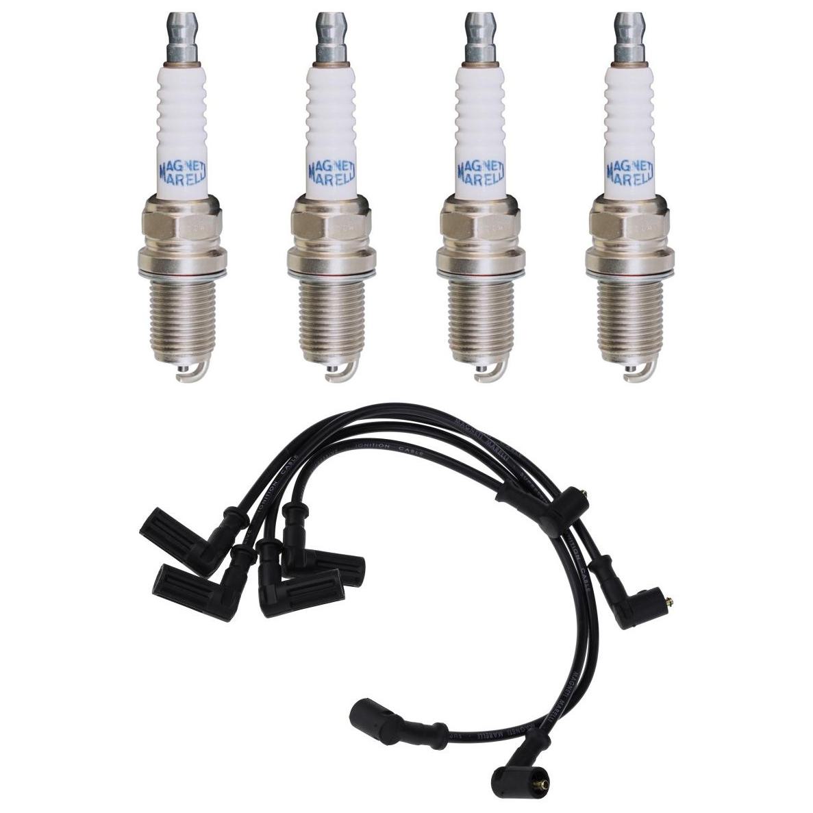 Kit 4 Vela Ignição V-Form e Cabo - Magneti Marelli - CVMT5802 / F5RFMM