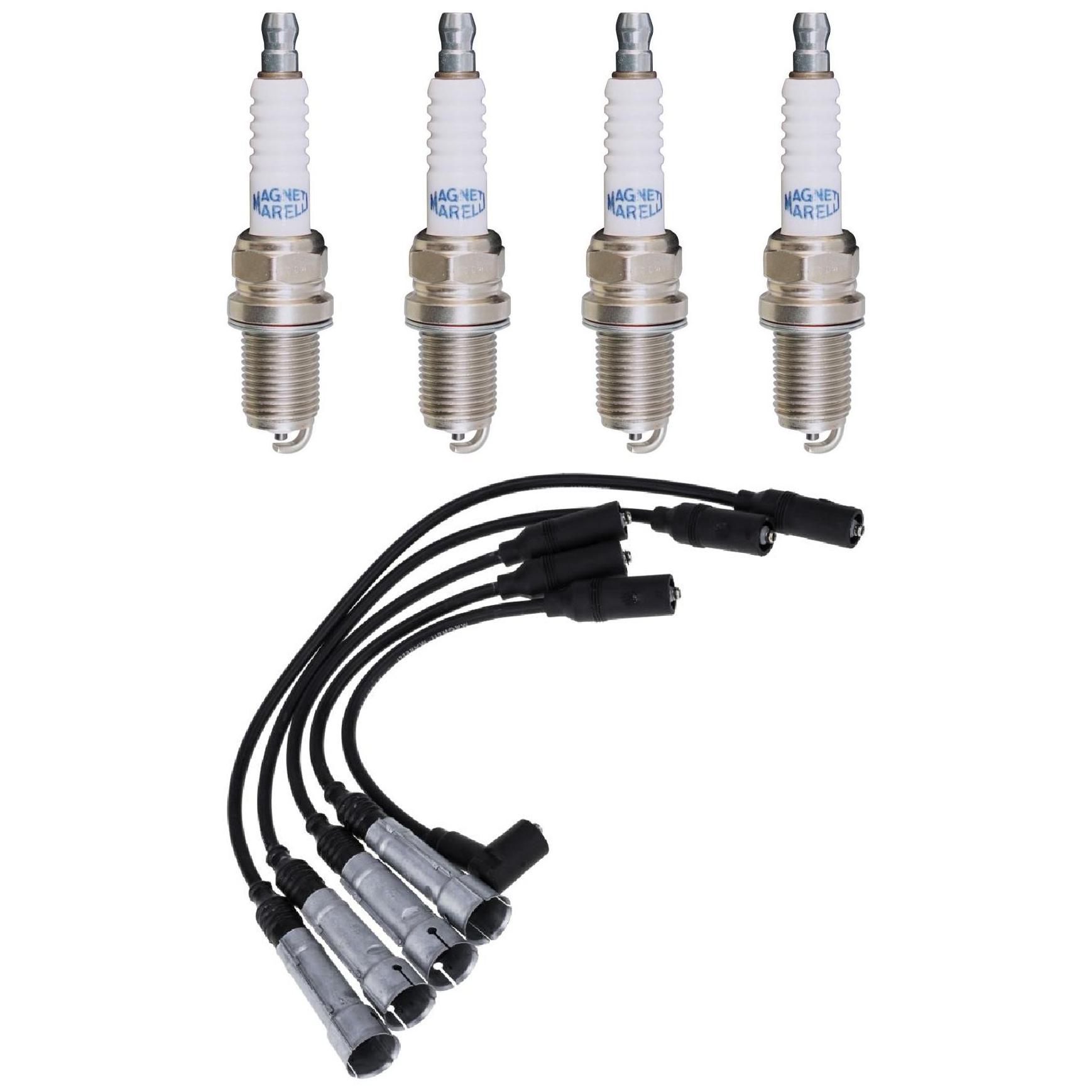 Kit 4 Vela Ignição V-Form e Cabo - Magneti Marelli - CVMV0202 / F5RFMM