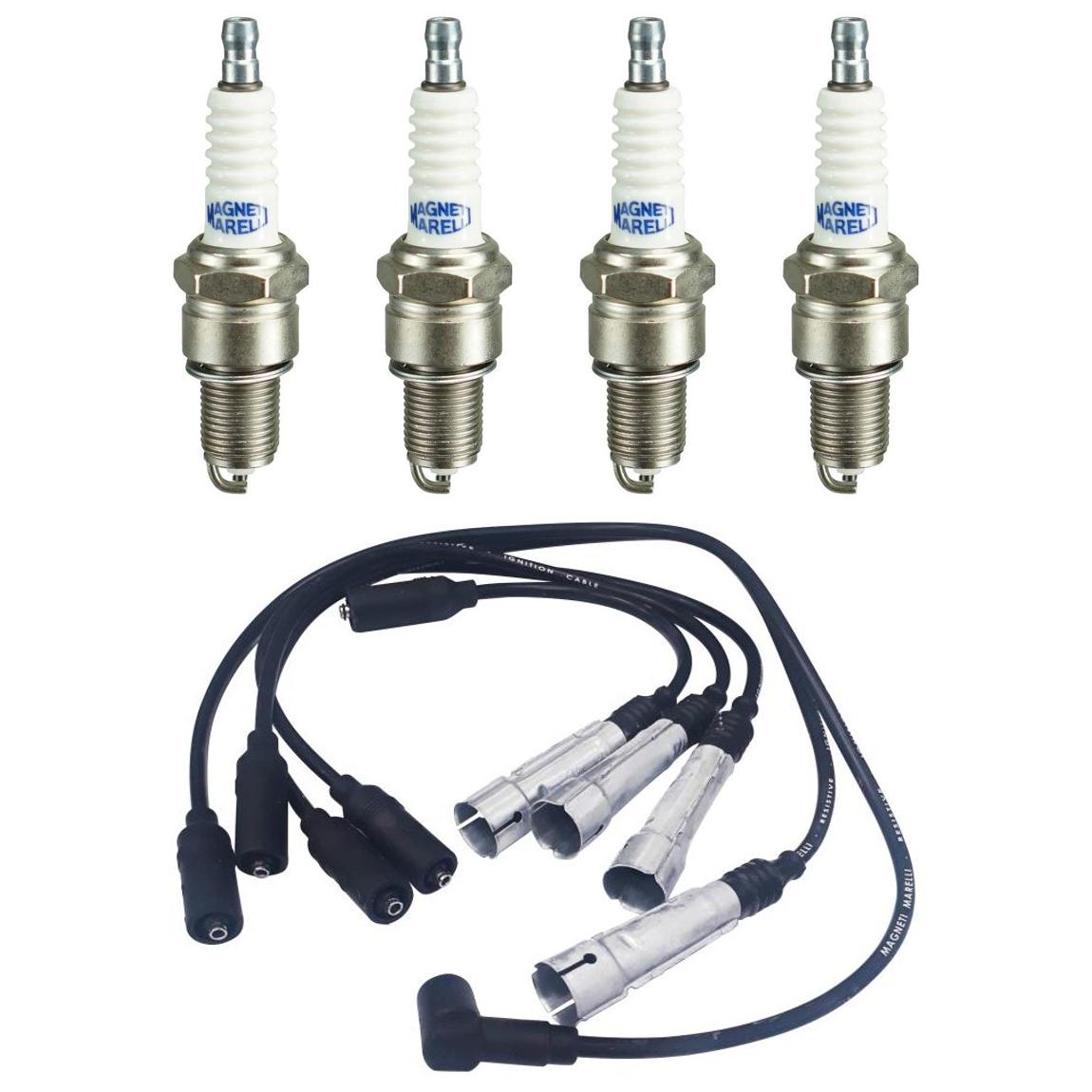 Kit 4 Vela Ignição V-Form e Cabo - Magneti Marelli - CVMV06P2 / F5RFMM
