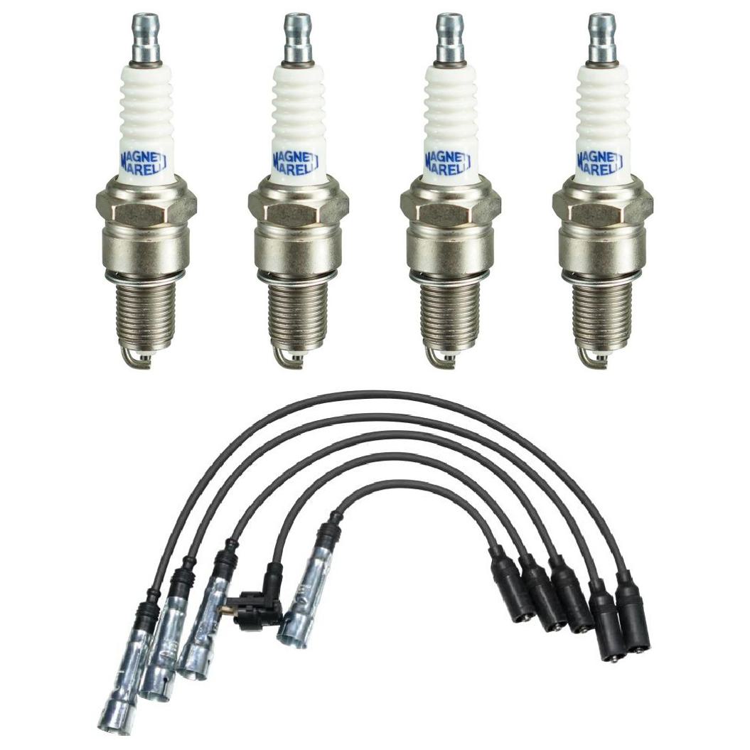 Kit 4 Vela Ignição V-Form e Cabo - Magneti Marelli - CVMV3602 / F5RFMM
