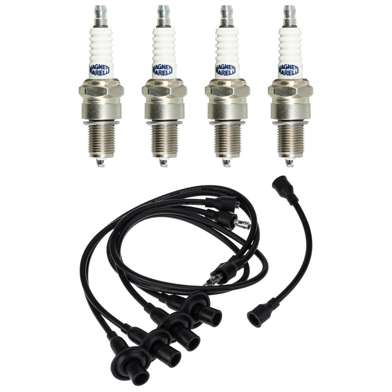 Kit 4 Vela Ignição MultiE e Cabo - Magneti Marelli - CVMV1202 / F5RTJYMM