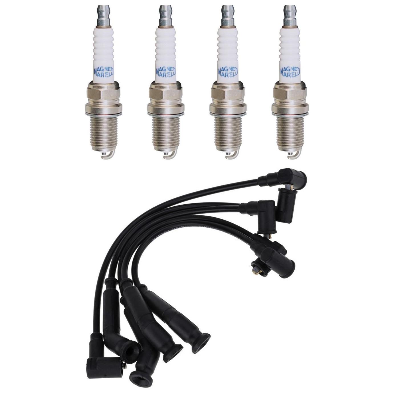 Kit 4 Vela Ignição e Cabo de Vela - Magneti Marelli - CVMF2802 / F5TCMM