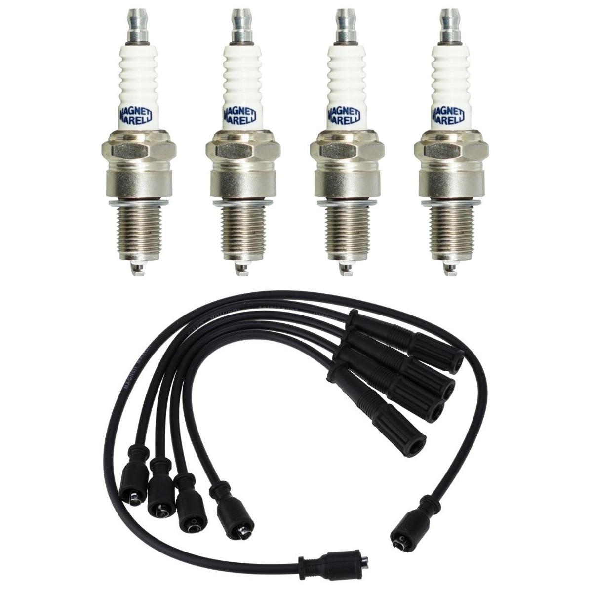 Kit 4 Vela Ignição e Cabo de Vela - Magneti Marelli - CVMT4202 / F5TCMM