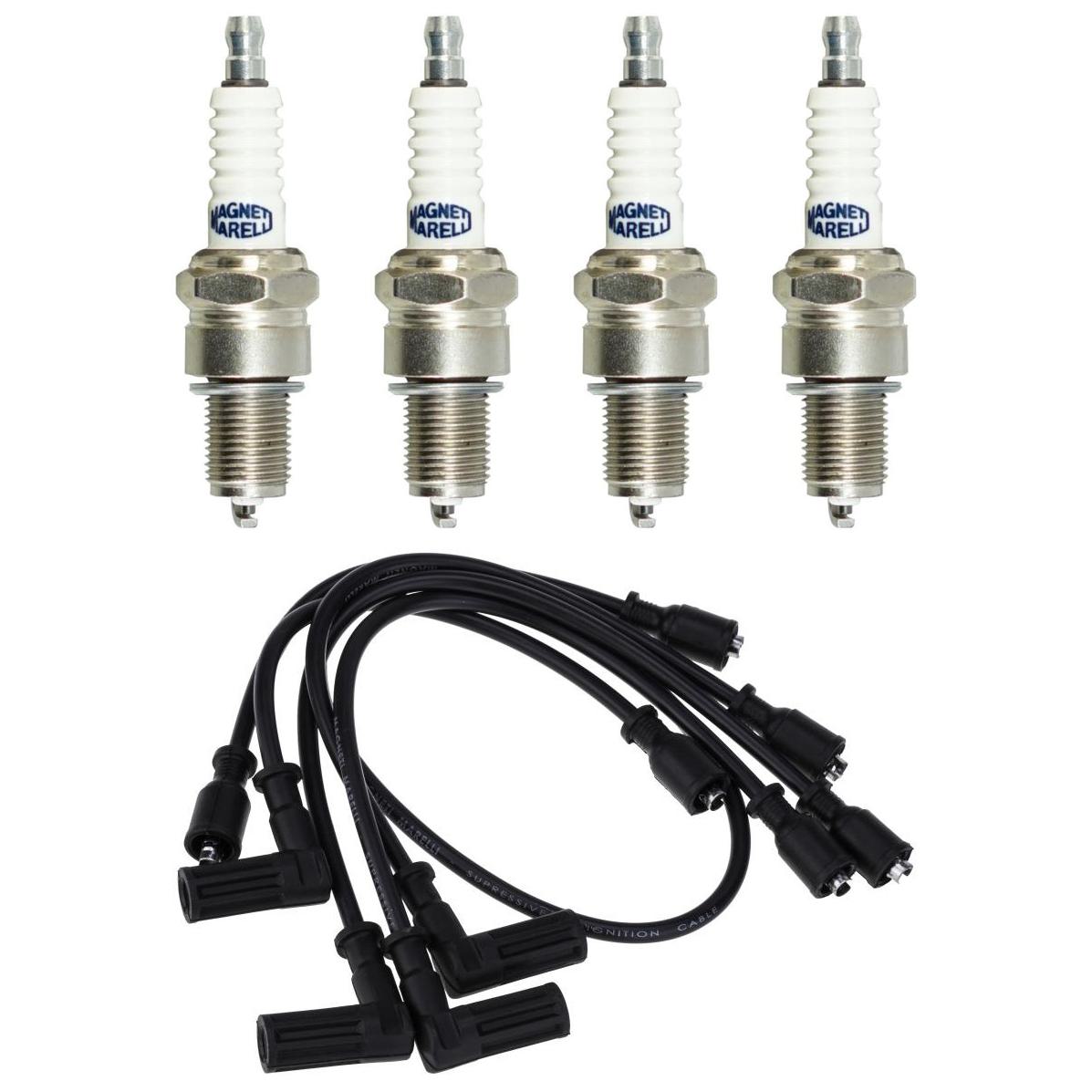 Kit 4 Vela Ignição e Cabo de Vela - Magneti Marelli - CVMT4102 / F5TCMM