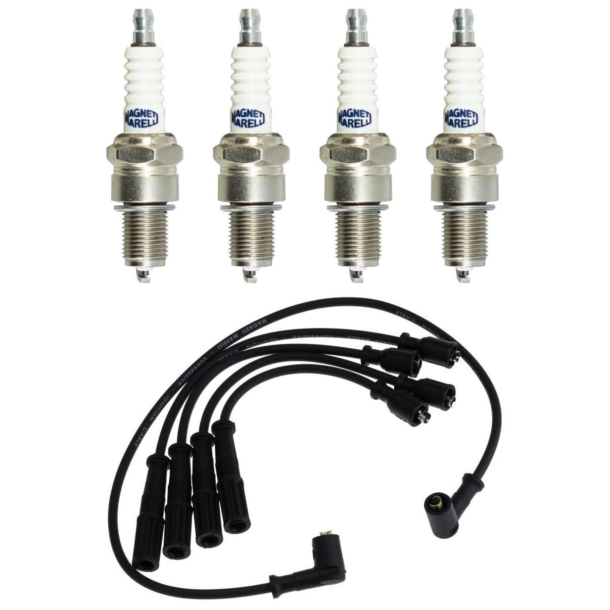 Kit 4 Vela Ignição e Cabo de Vela - Magneti Marelli - CVMT4402 / F5TCMM