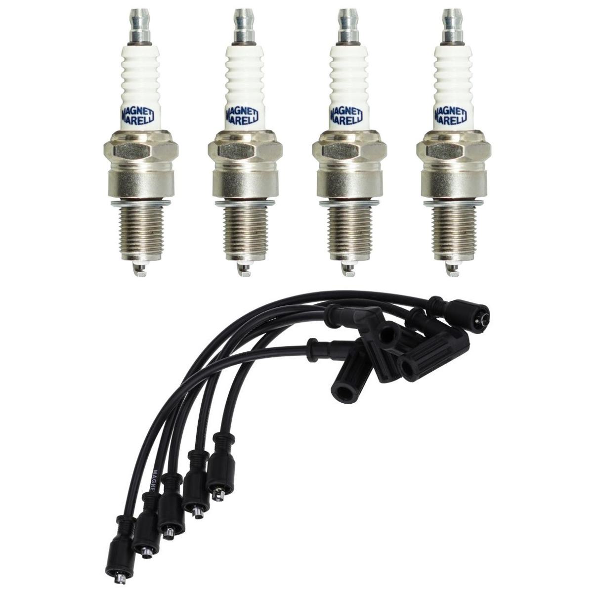 Kit 4 Vela Ignição e Cabo de Vela - Magneti Marelli - CVMT4702 / F5TCMM