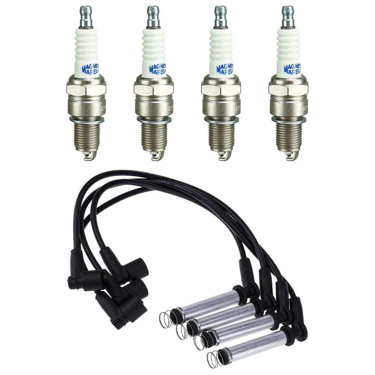 Kit 4 Vela Ignição V-Form e Cabo - Magneti Marelli - CVMG9002 / F6RFMM