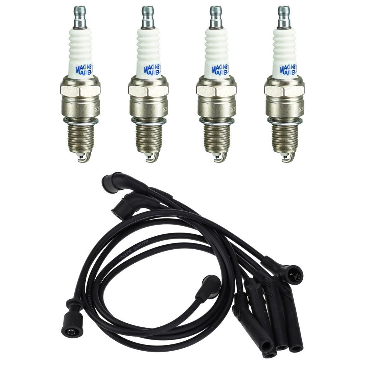 Kit 4 Vela Ignição V-Form e Cabo - Magneti Marelli - CVMH0402 / F6RFMM