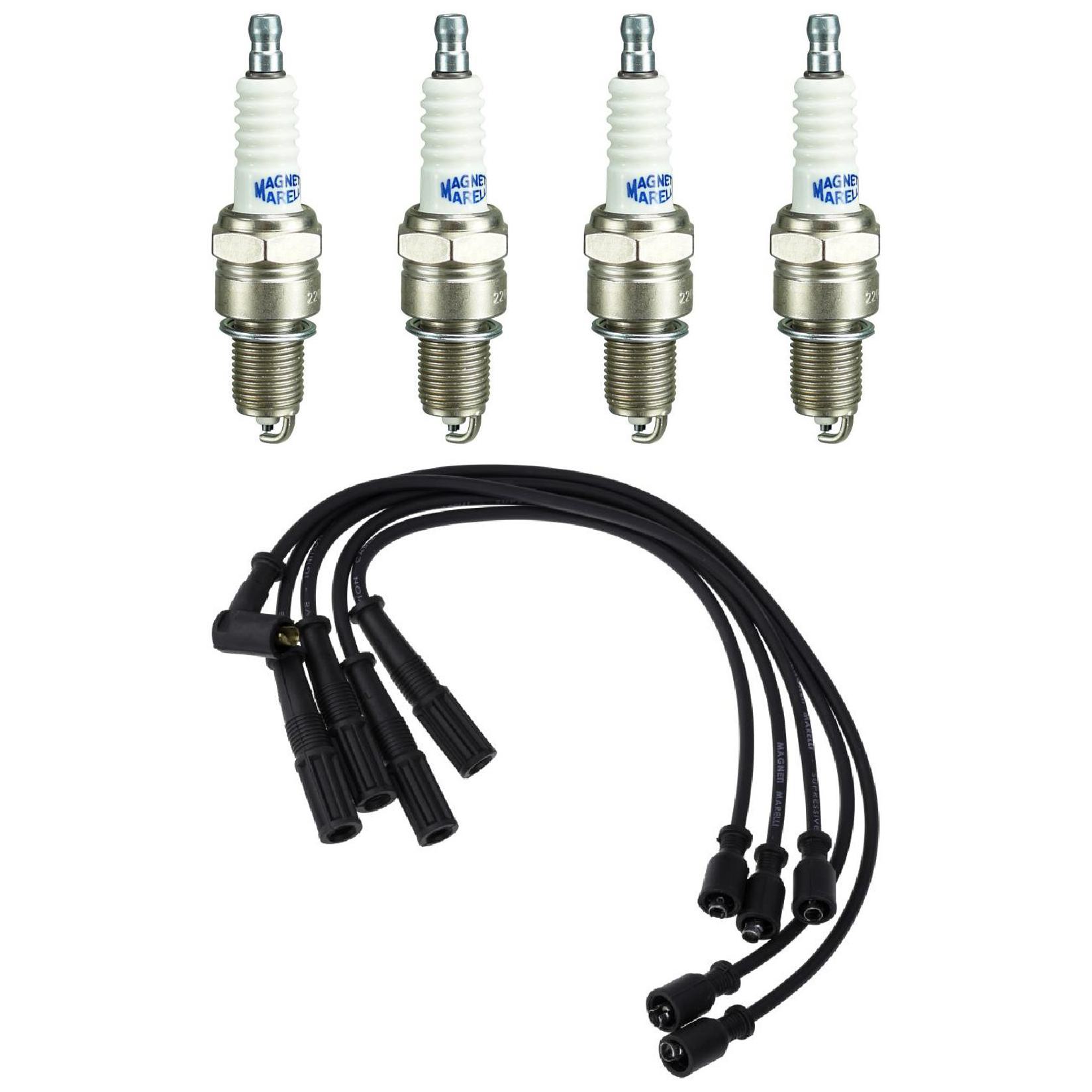 Kit 4 Vela Ignição V-Form e Cabo - Magneti Marelli - CVMT5002 / F6RFMM
