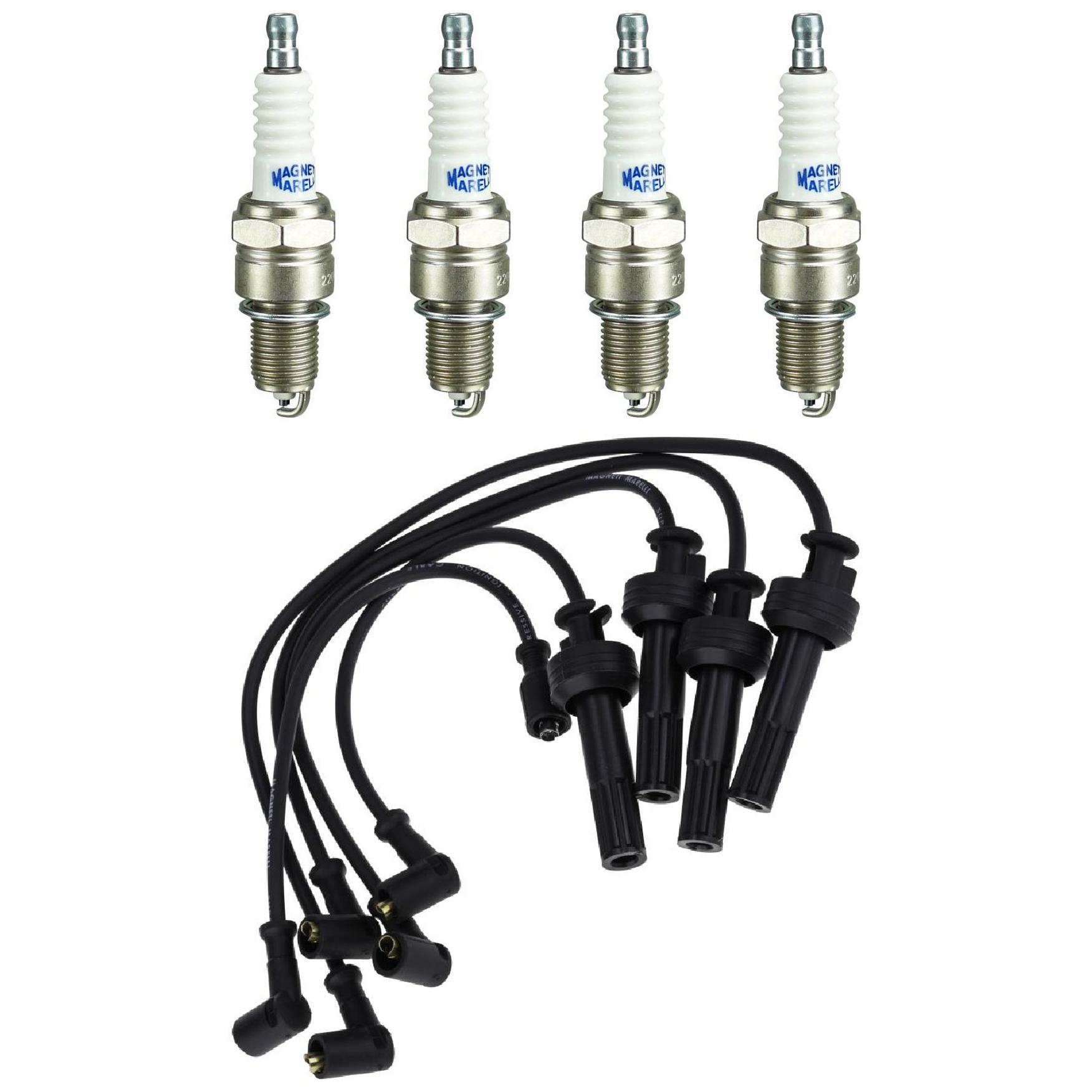 Kit 4 Vela Ignição V-Form e Cabo - Magneti Marelli - CVMT5502 / F6RFMM