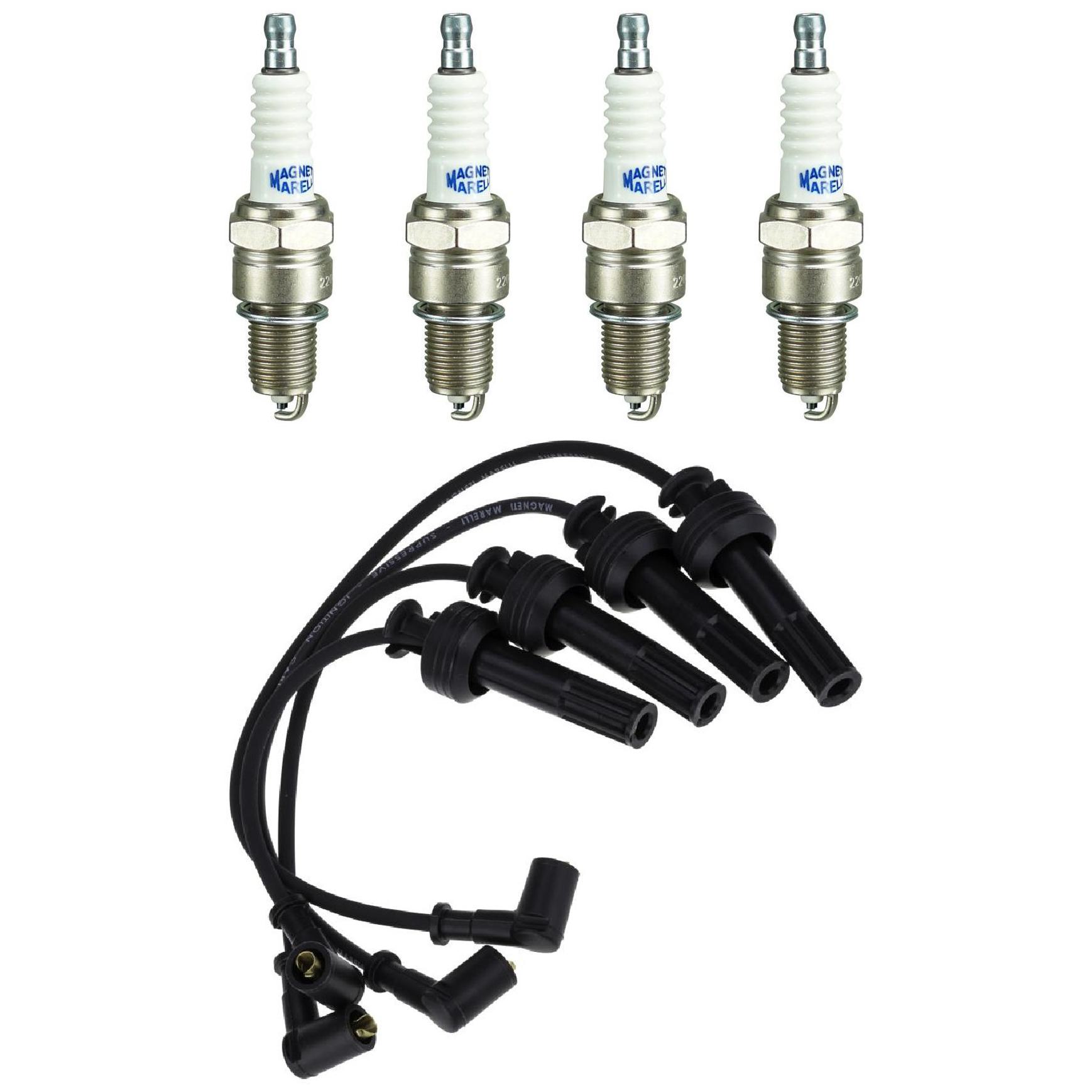 Kit 4 Vela Ignição V-Form e Cabo - Magneti Marelli - CVMT5702 / F6RFMM