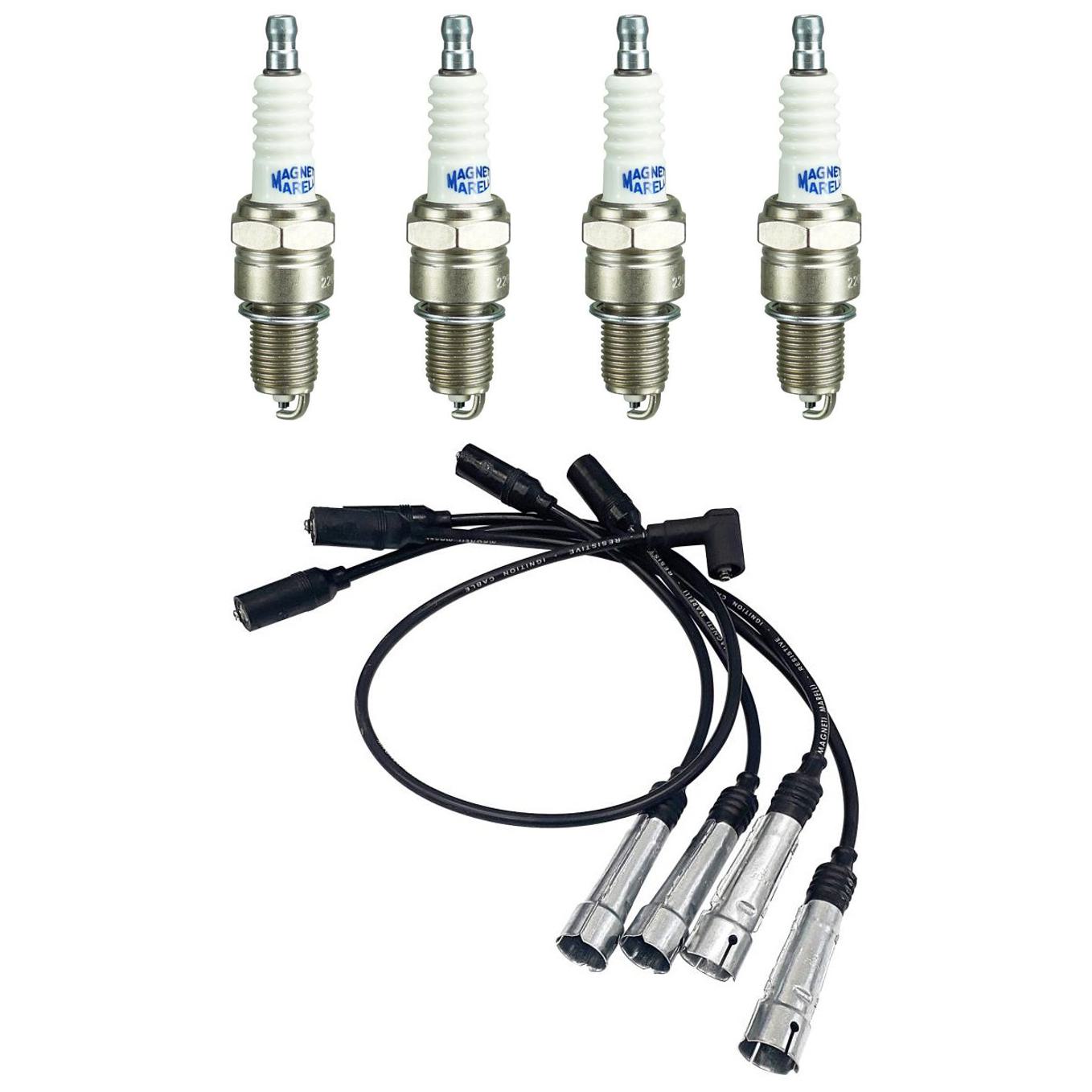 Kit 4 Vela Ignição V-Form e Cabo - Magneti Marelli - CVMV0502 / F6RFMM