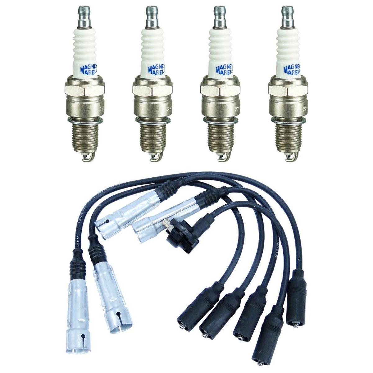 Kit 4 Vela Ignição V-Form e Cabo - Magneti Marelli - CVMV1002 / F6RFMM