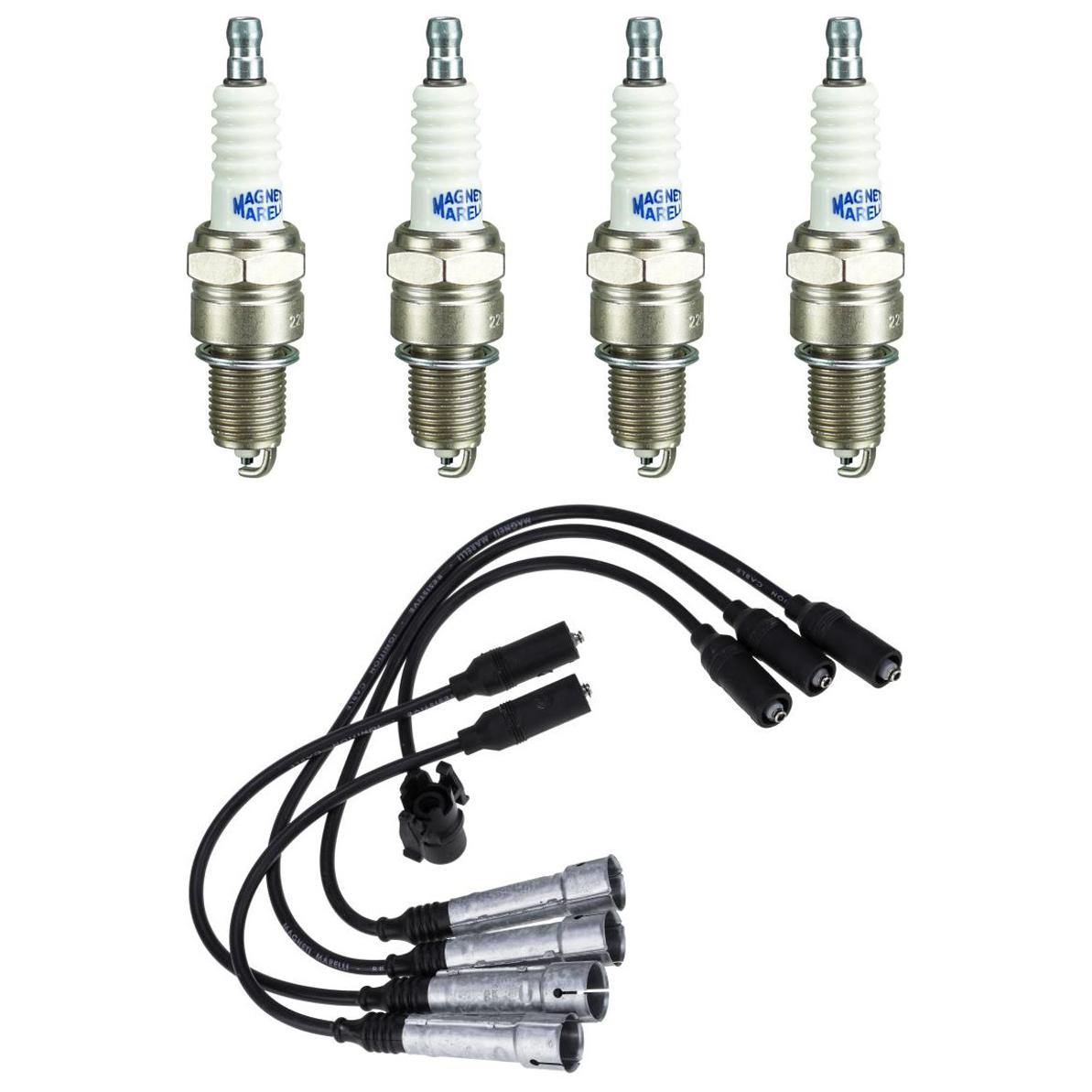 Kit 4 Vela Ignição V-Form e Cabo - Magneti Marelli - CVMV1602 / F6RFMM