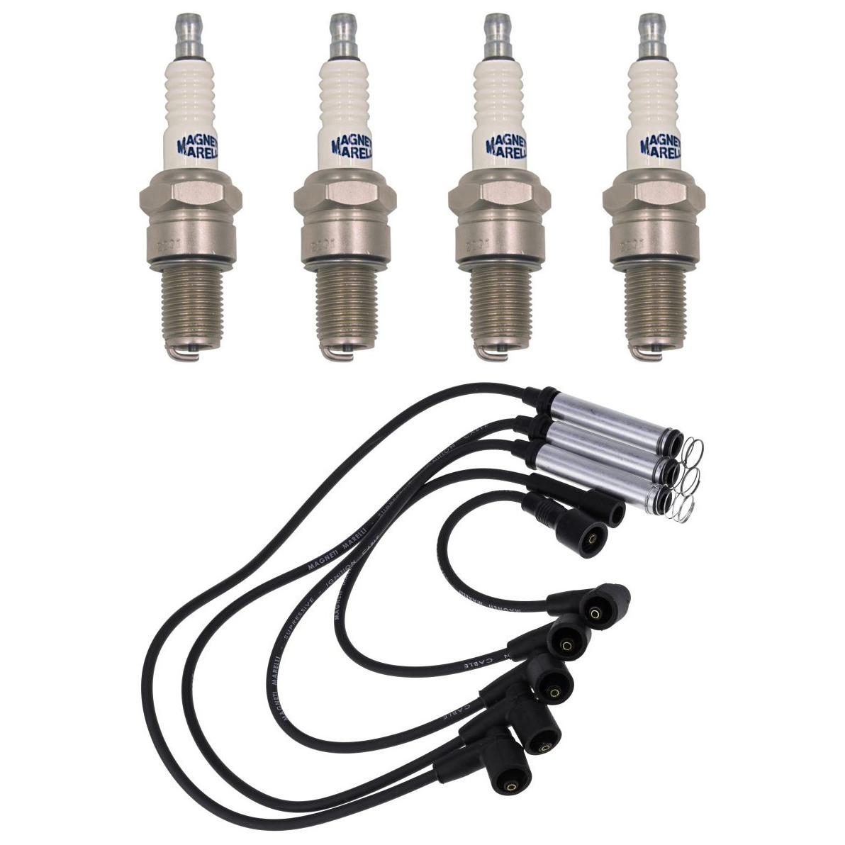 Kit 4 Vela Ignição e Cabo - Magneti Marelli - CVMG6602 / F7RCMM