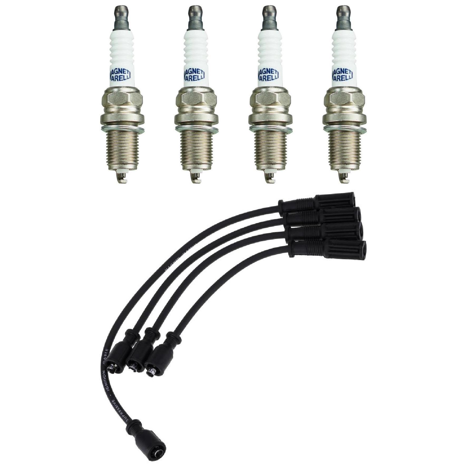 Kit 4 Vela Ignição Multi-E e Cabo - Magneti Marelli - CVMT5402 / K5RDMM