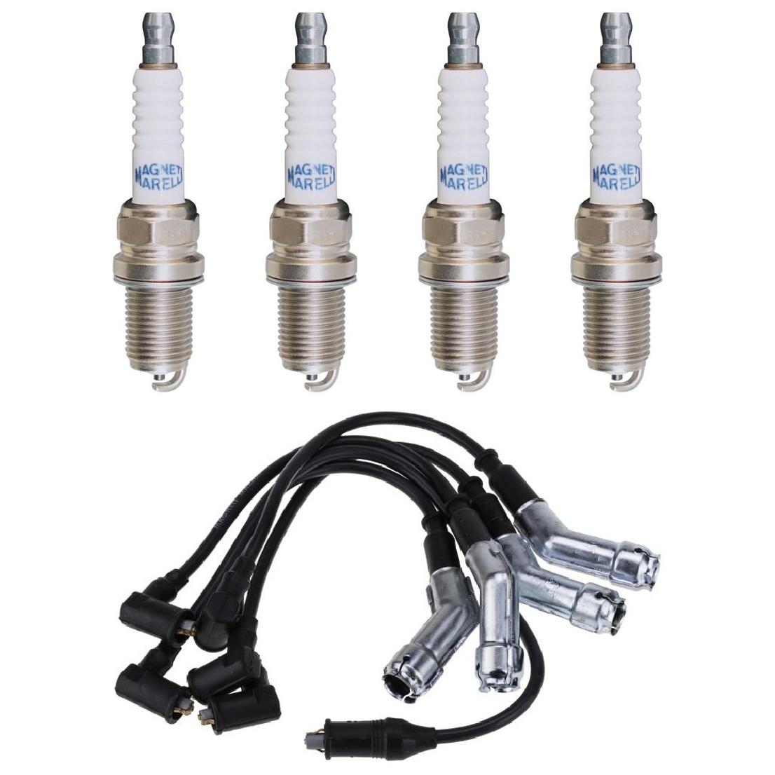 Kit 4 Vela Ignição V-Form e Cabo - Magneti Marelli - CVMF2702 / K5RF2MM