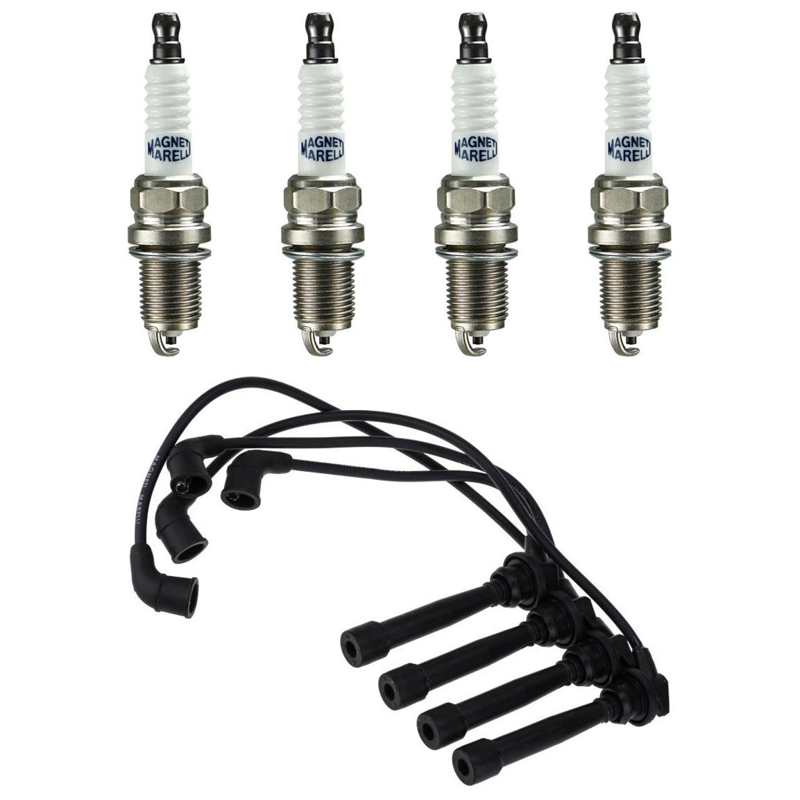 Kit 4 Vela Ignição V-Form e Cabo - Magneti Marelli - CVMH0102 / K5RF2MM