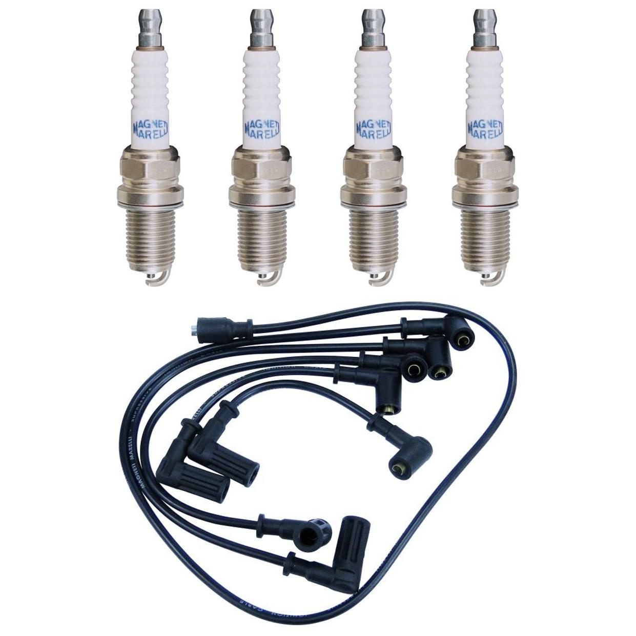 Kit 4 Vela Ignição V-Form e Cabo - Magneti Marelli - CVMT5202 / K5RF2MM