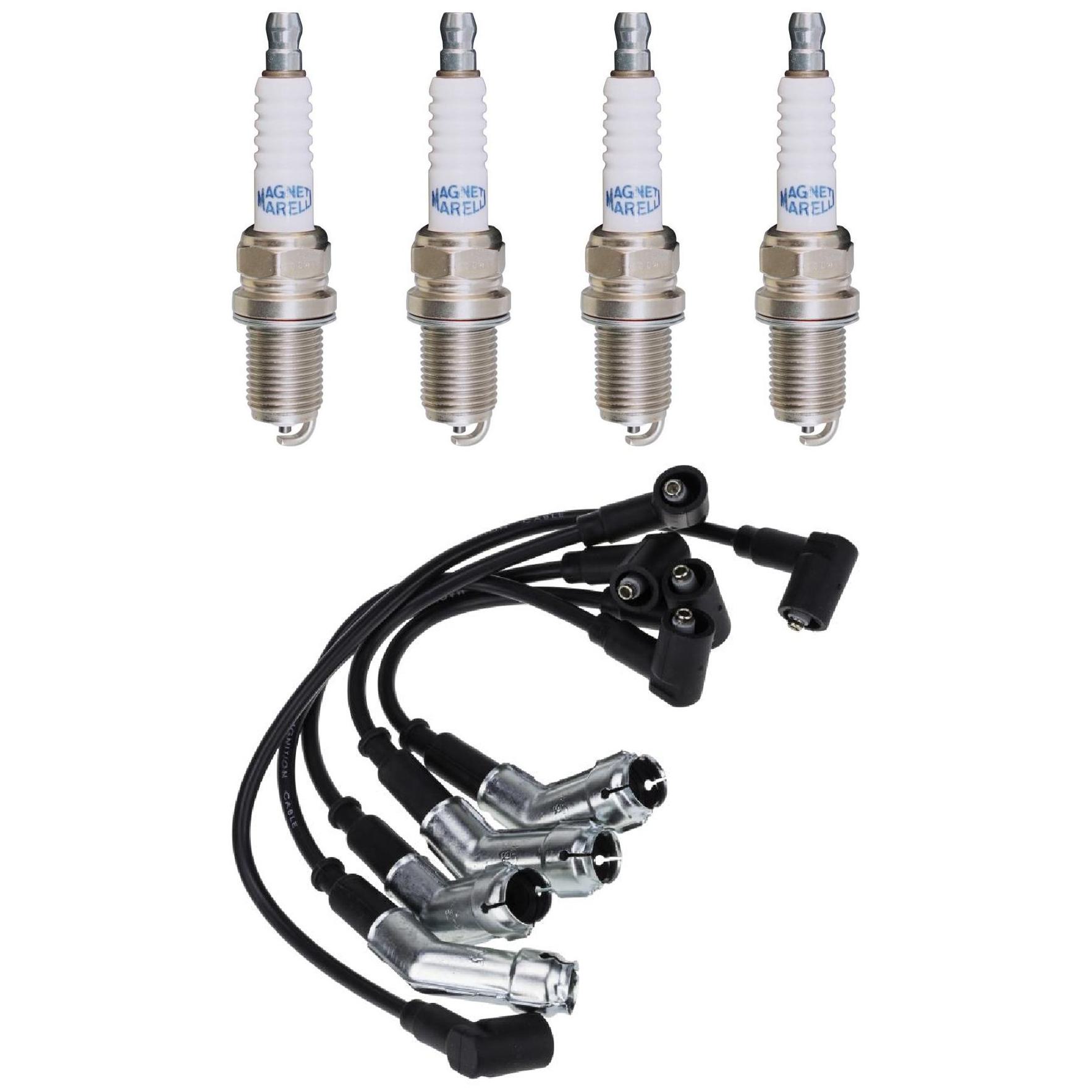 Kit 4 Vela Ignição V-Form e Cabo - Magneti Marelli - CVMV0402 / K5RF2MM