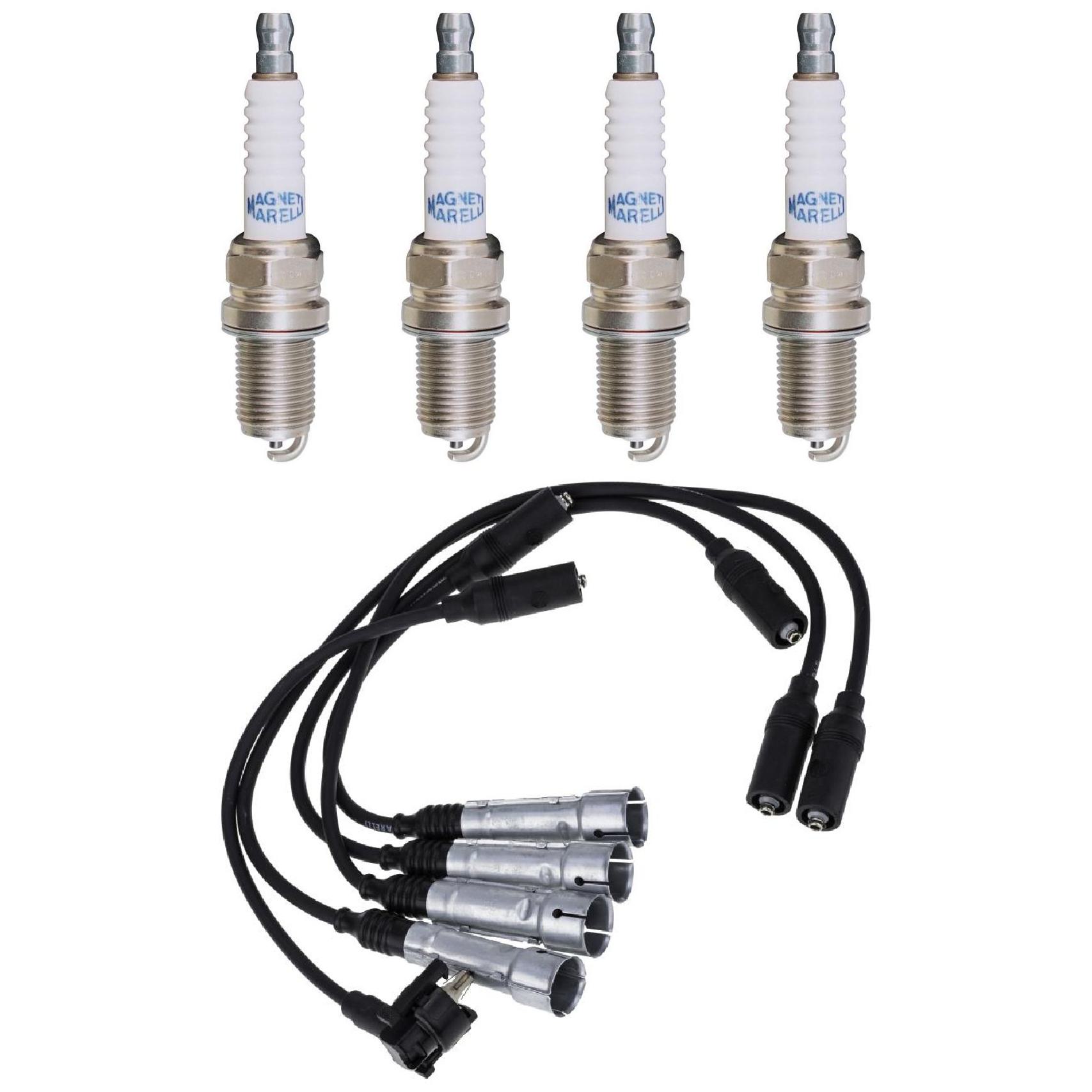 Kit 4 Vela Ignição V-Form e Cabo - Magneti Marelli - CVMV0902 / K5RF2MM
