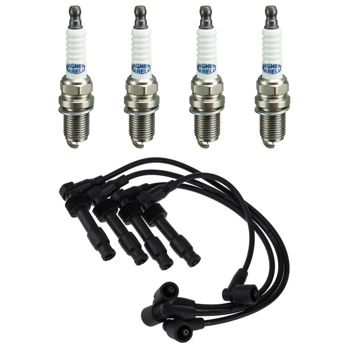 Kit 4 Vela Ignição MultiE e Cabo - Magneti Marelli - CVMG7902 / K6RDYMM
