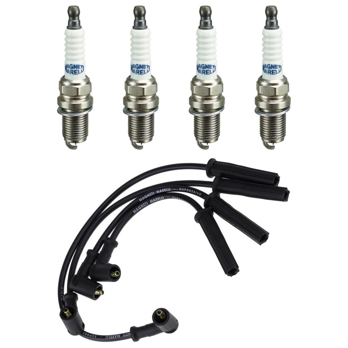 Kit 4 Vela Ignição MultiE e Cabo - Magneti Marelli - CVMR1302 / K6RDYMM
