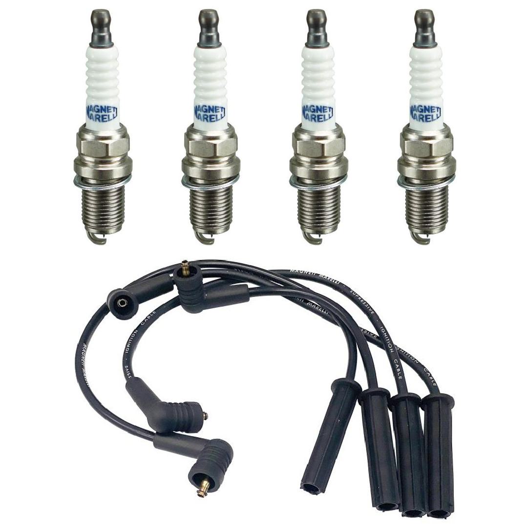 Kit 4 Vela Ignição V-Form e Cabo - Magneti Marelli - CVMP0102 / K6RFMM
