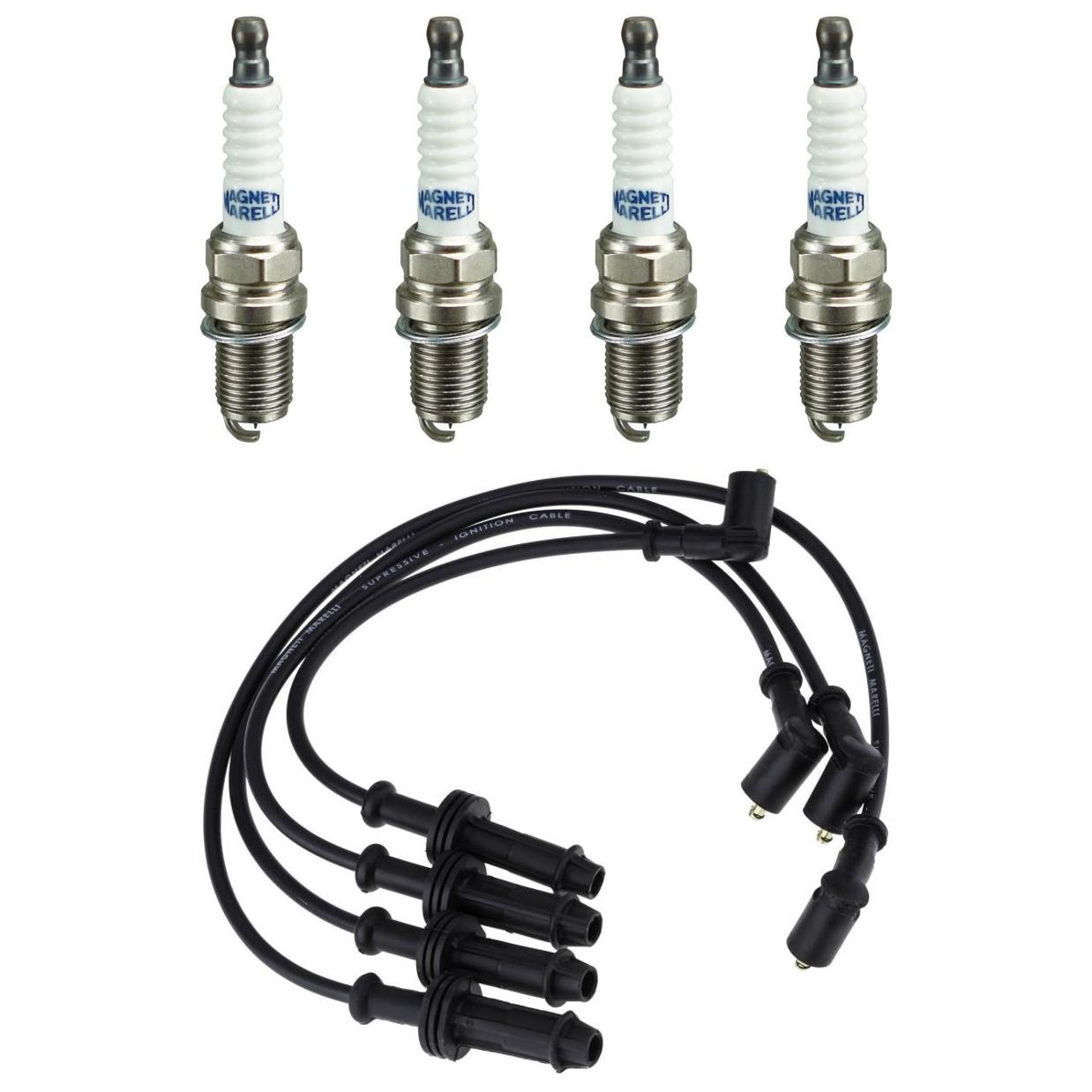 Kit 4 Vela Ignição V-Form e Cabo - Magneti Marelli - CVMP0202 / K6RFMM