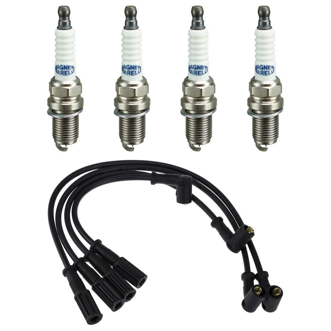 Kit 4 Vela Ignição V-Form e Cabo - Magneti Marelli - CVMT0602 / K6RFMM
