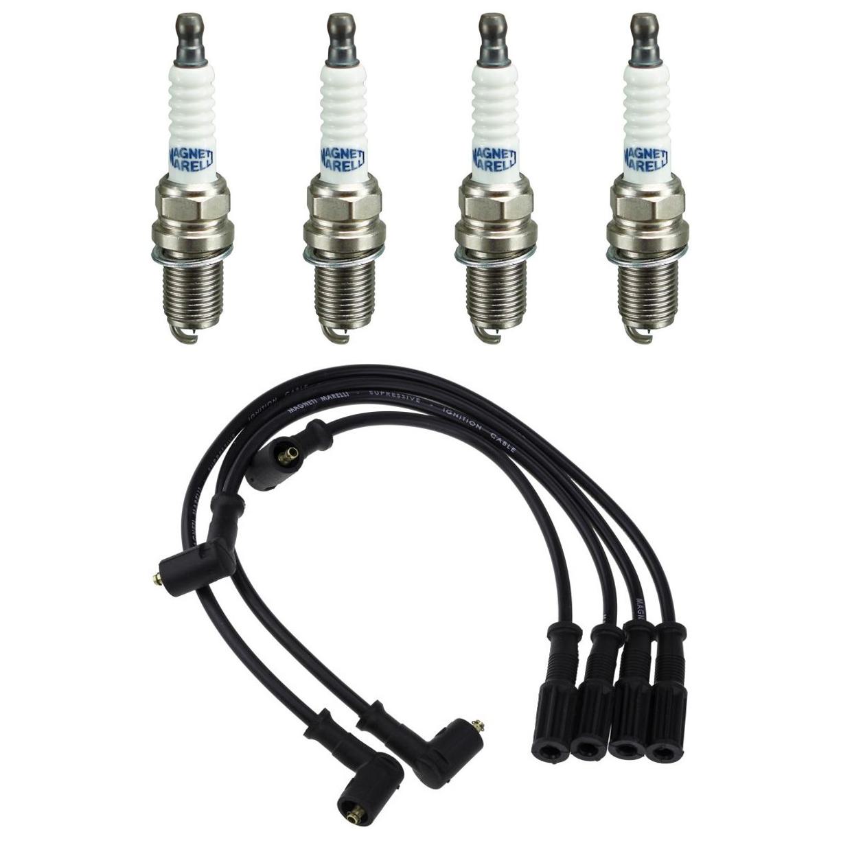 Kit 4 Vela Ignição V-Form e Cabo - Magneti Marelli - CVMT0902 / K6RFMM