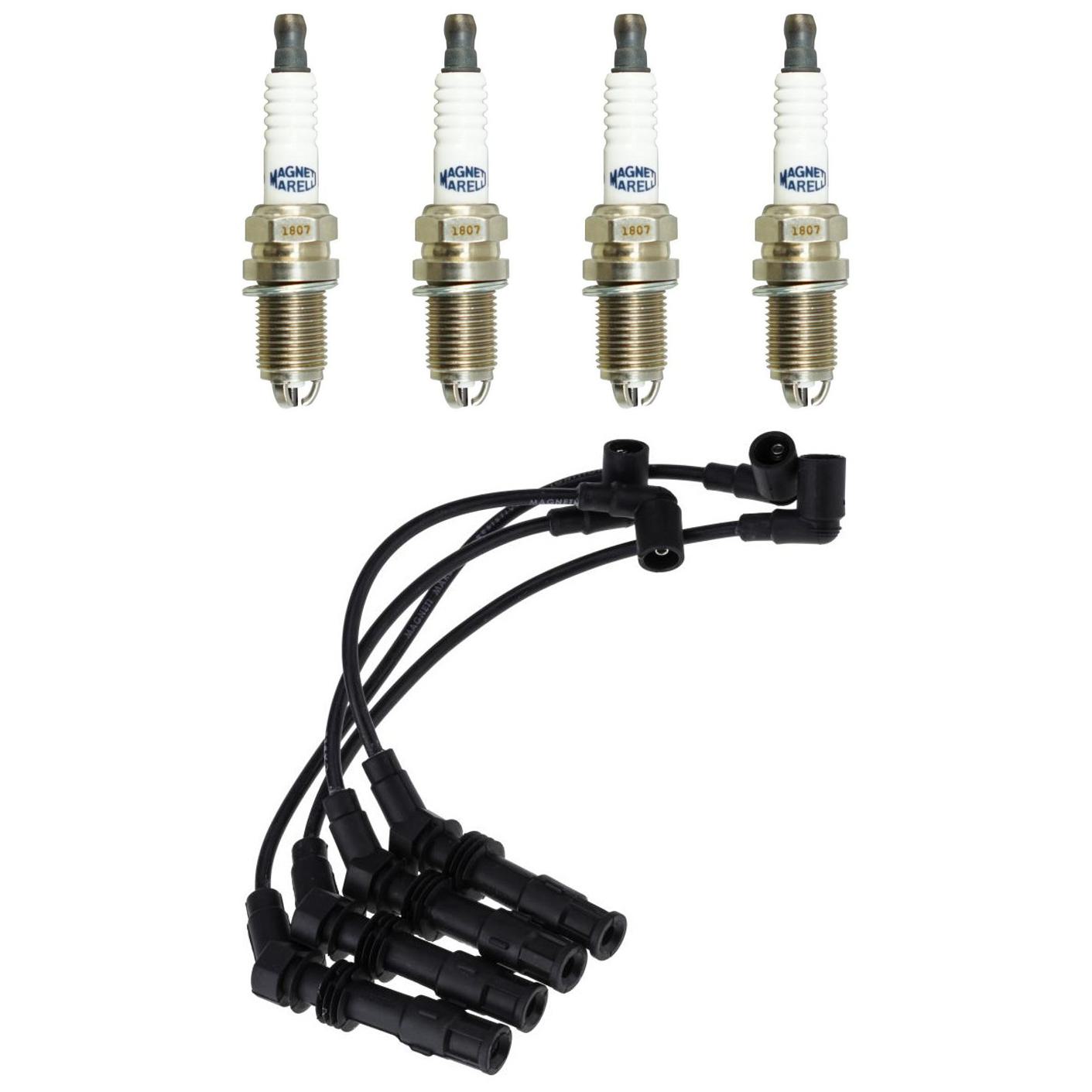 Kit 4 Vela Ignição MultiE e Cabo Magneti Marelli - CVMM9002 / K6RTJYMM10