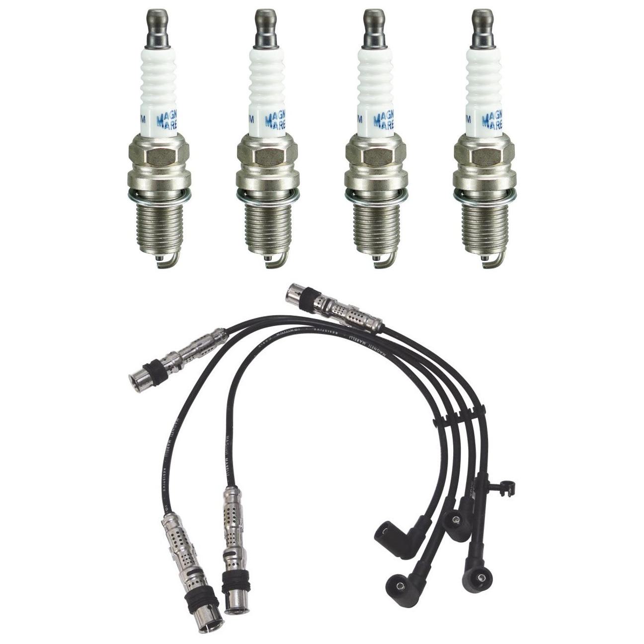 Kit 4 Vela Ignição MultiE e Cabo Magneti Marelli - CVMV3002 / K6RTJYMM10