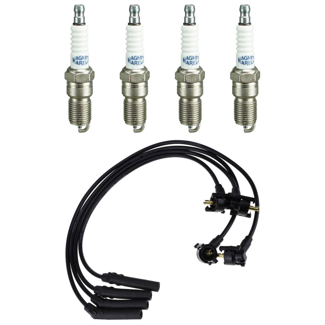 Kit 4 Vela Ignição e Cabo - Magneti Marelli - CVMM6102 / Q5RTCMM-10