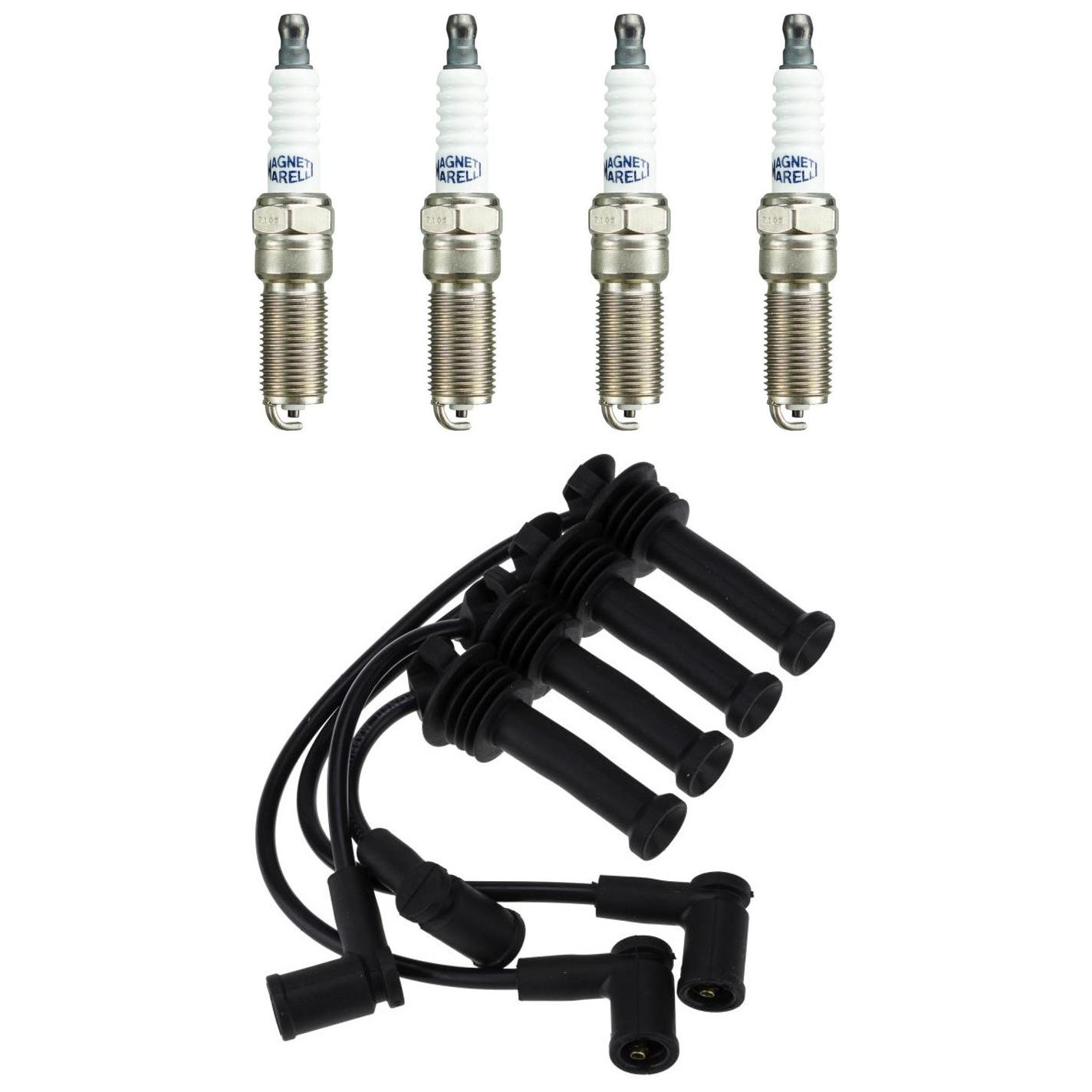 Kit 4 Vela Ignição VForm e Cabo Magneti Marelli - CVMM-F35 / QH7RFMM-10