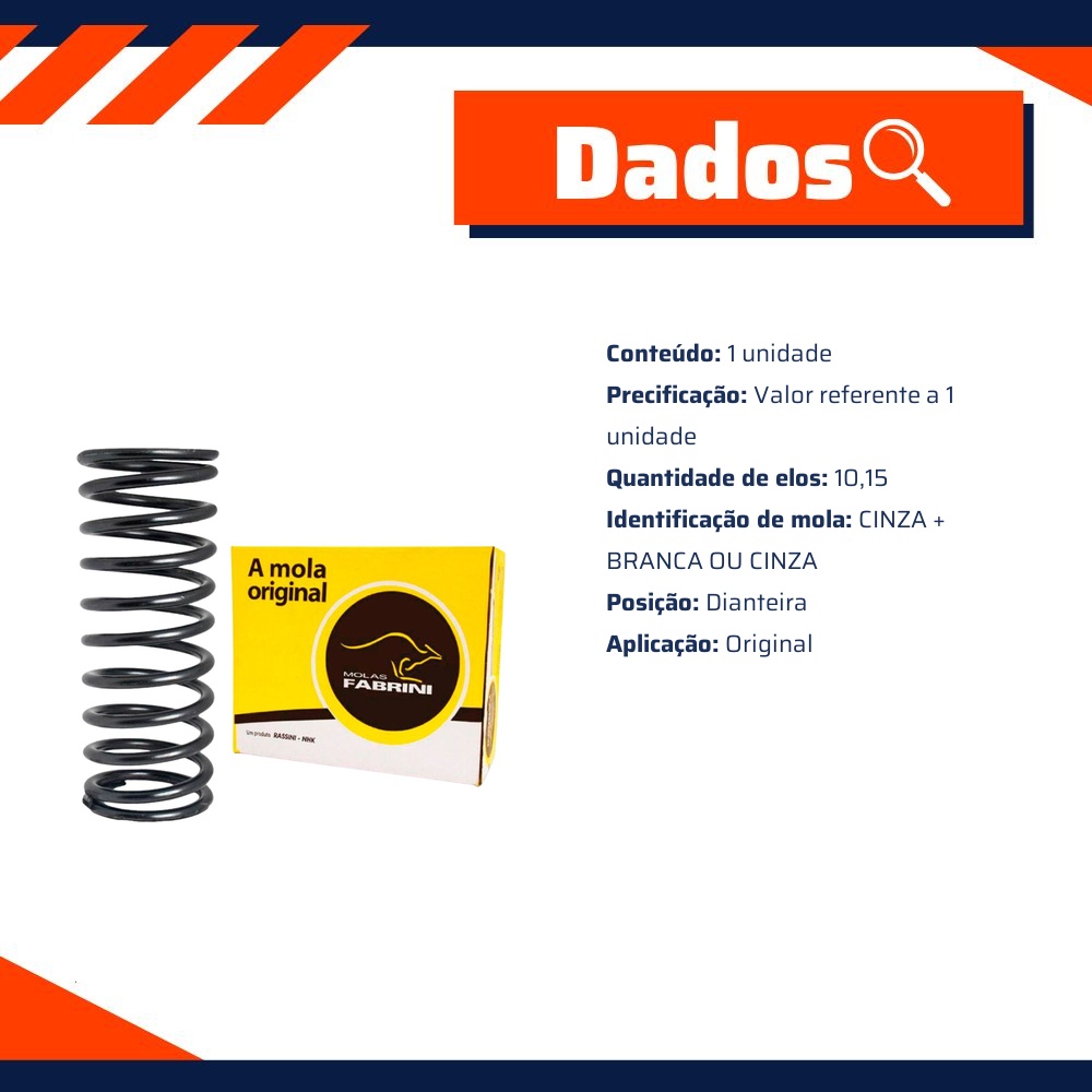 Mola da Suspensão Dianteira para Ford F-250 - Fabrini - I-FO0392