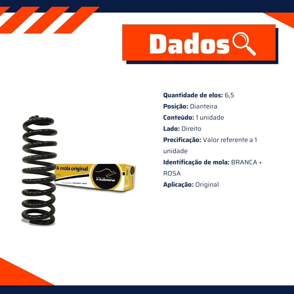 Mola da Suspensão Dianteira Direita para Honda Civic - Fabrini - I-HO0600