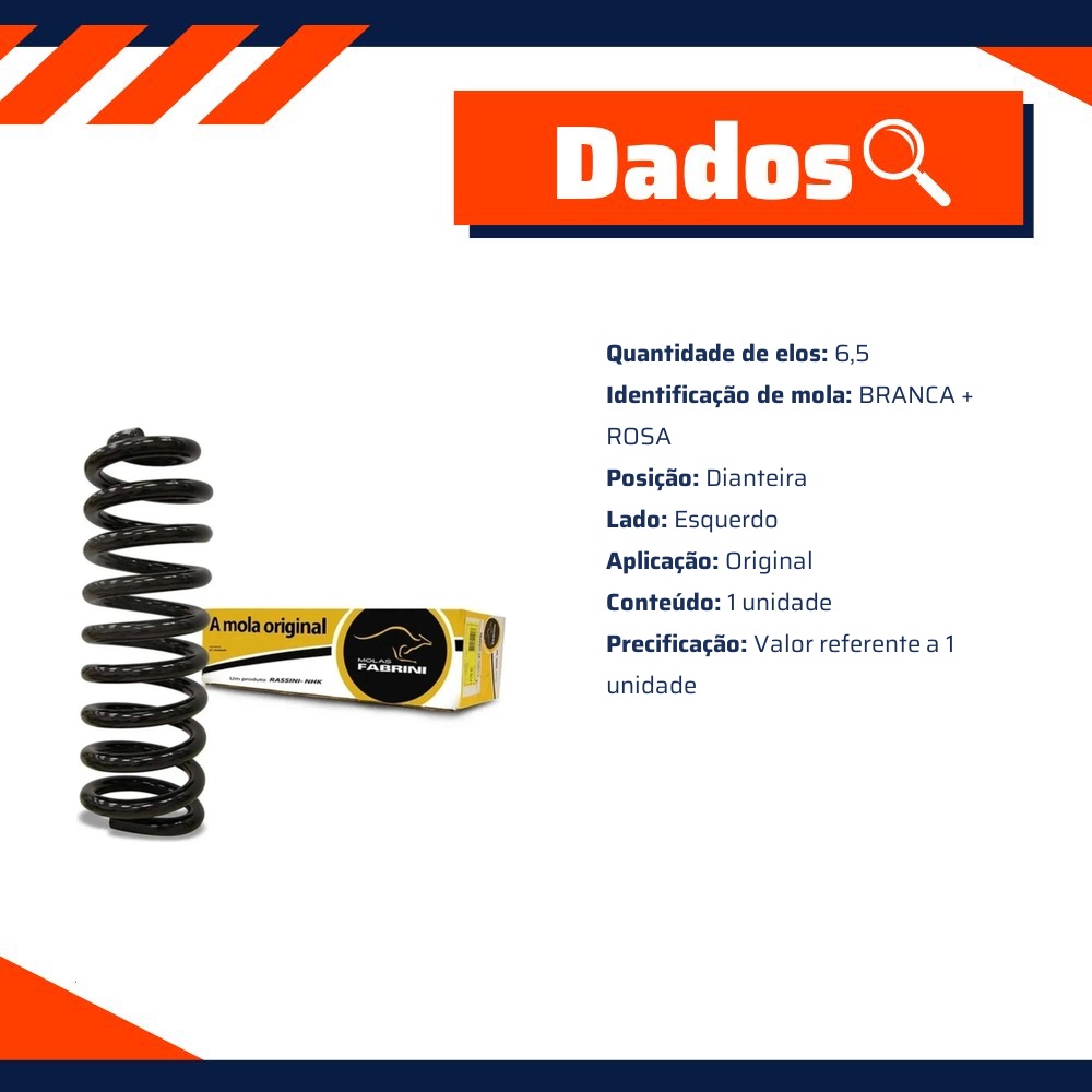 Mola da Suspensão Dianteira Esquerda para Honda Civic - Fabrini - I-HO0599