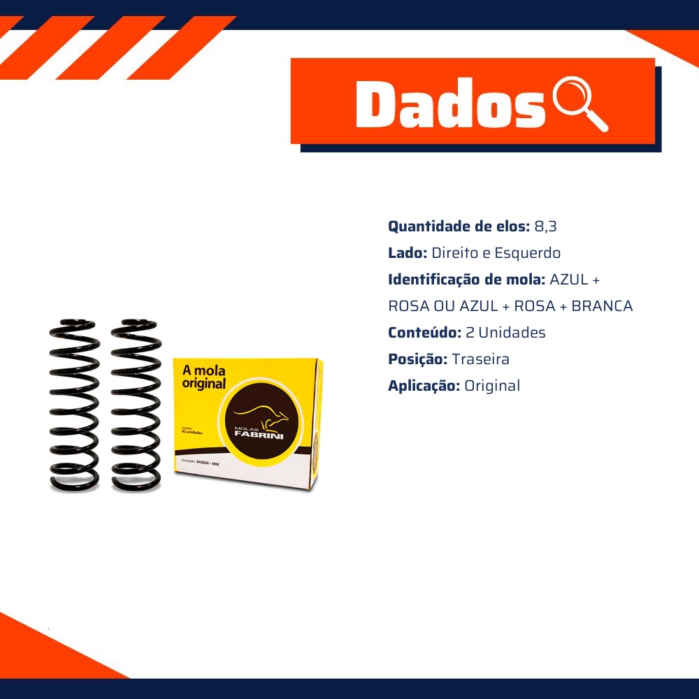 Par de Molas Traseiras para Chevrolet Zafira - Fabrini - I-CH0430