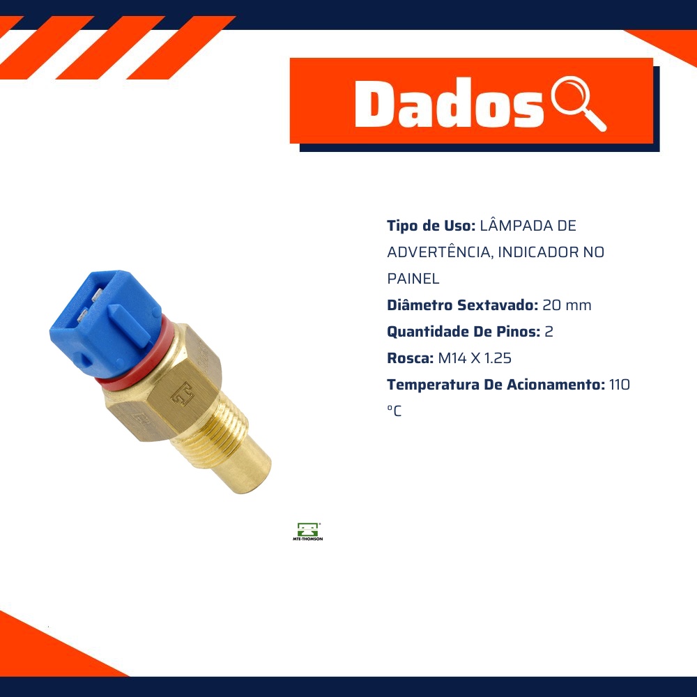 Interruptor Sensor Temperatura 110 °C para Peugeot 405 - MTE-THOMSON - 3160