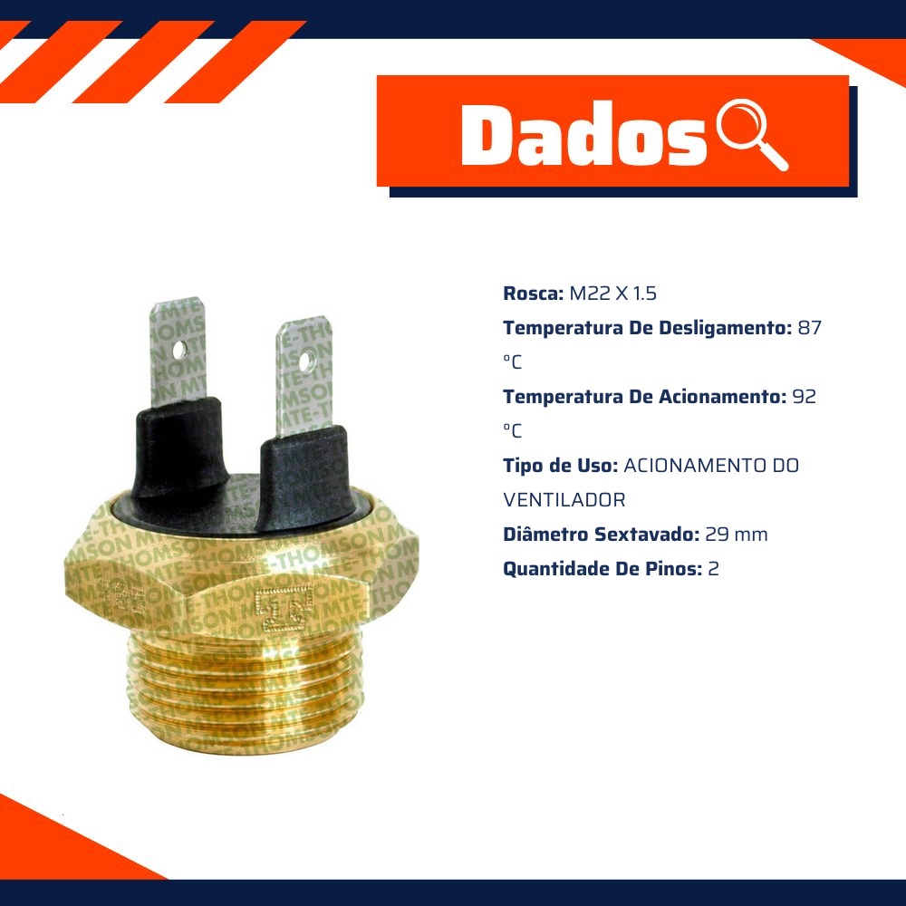 Interruptor Térmico do Radiador - MTE - 705.92/87