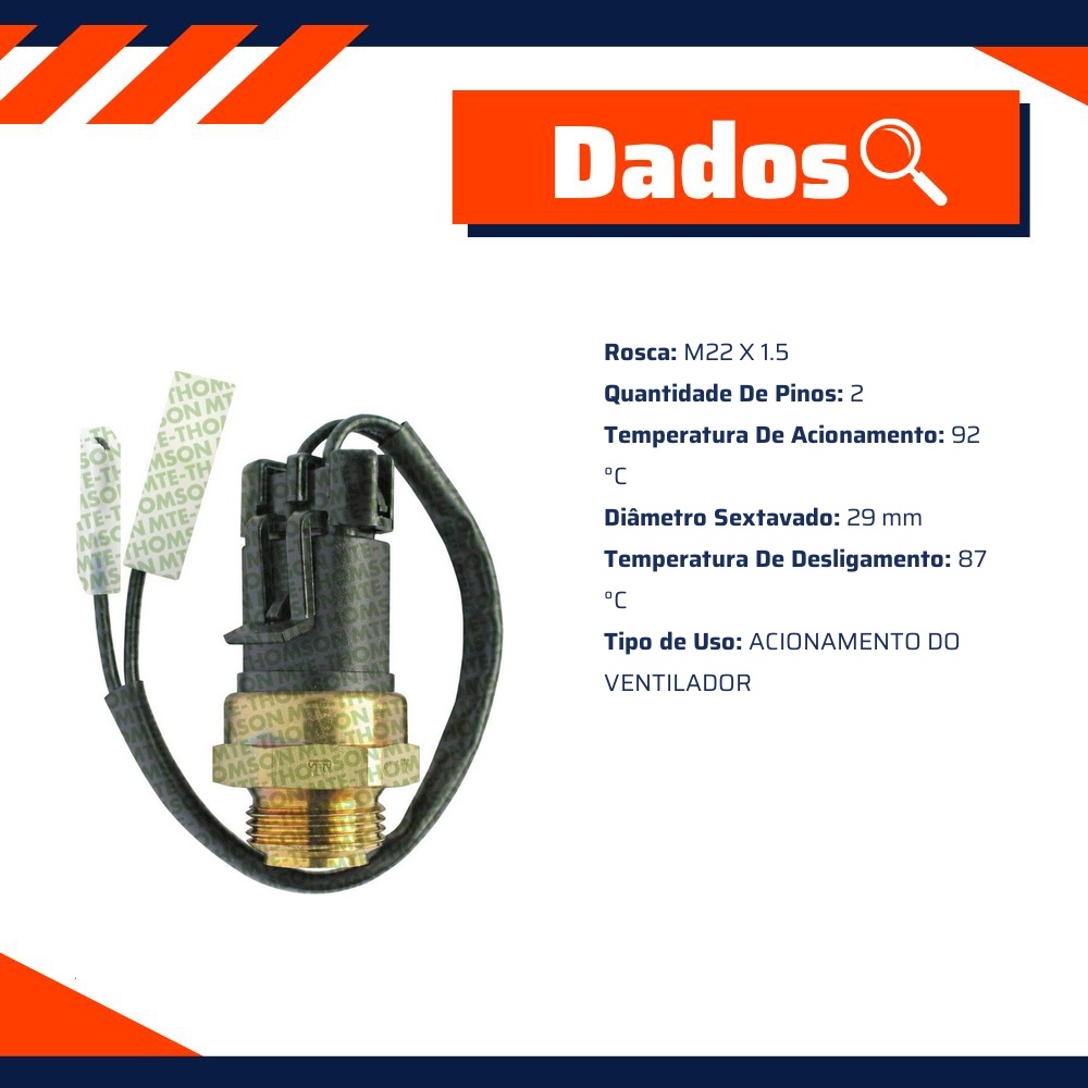 Interruptor Térmico do Radiador - MTE - 708.92/87