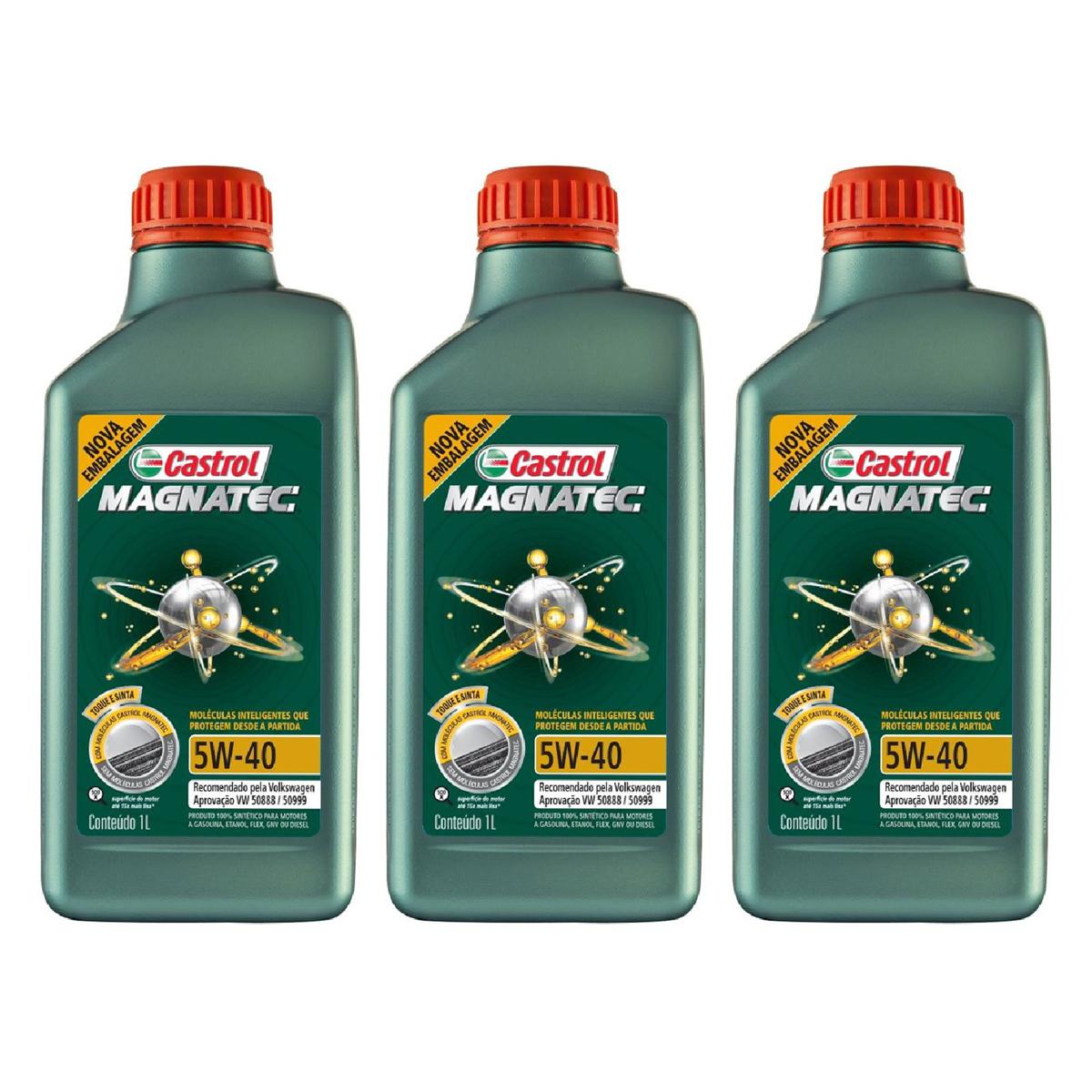 Kit c/ 3L Óleo de Motor Magnatec 508 88 5W40 - 3438139 - Castrol