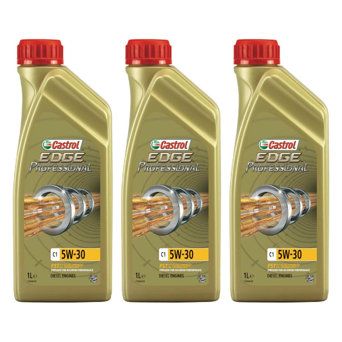 Kit c/ 3L Óleo de Motor Edge Professional C1 5W30 - 3435580 - Castrol