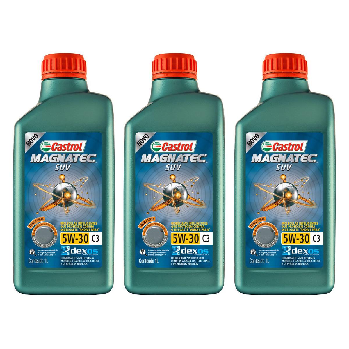 Kit c/ 3L Óleo de Motor Magnatec SUV 5W30 C3 - 3430831 - Castrol