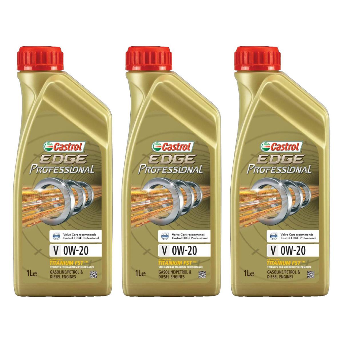 Kit c/ 3L Óleo de Motor Edge Professional V 0W20 - 3435230 - Castrol