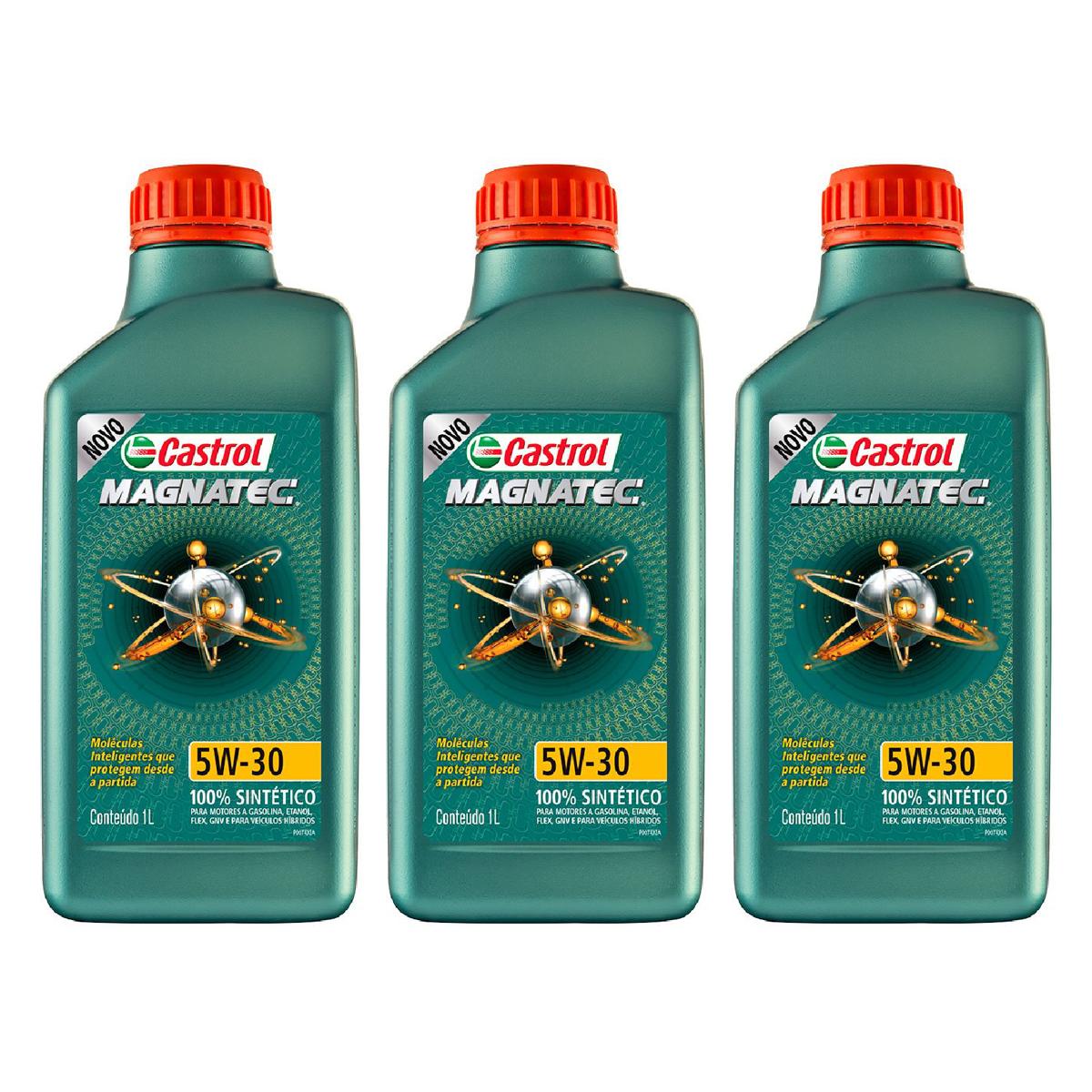 Kit c/ 3L Óleo de Motor Magnatec 5W30 - 3434565 - Castrol